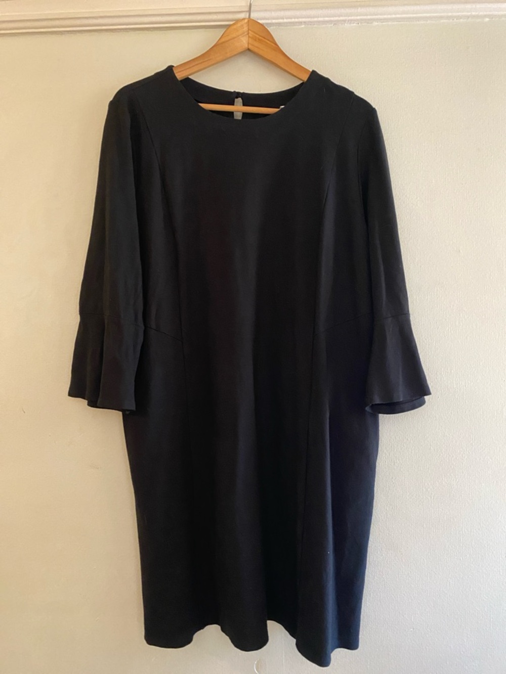 J. Jill Black Midi Dress with Flared Sleeves